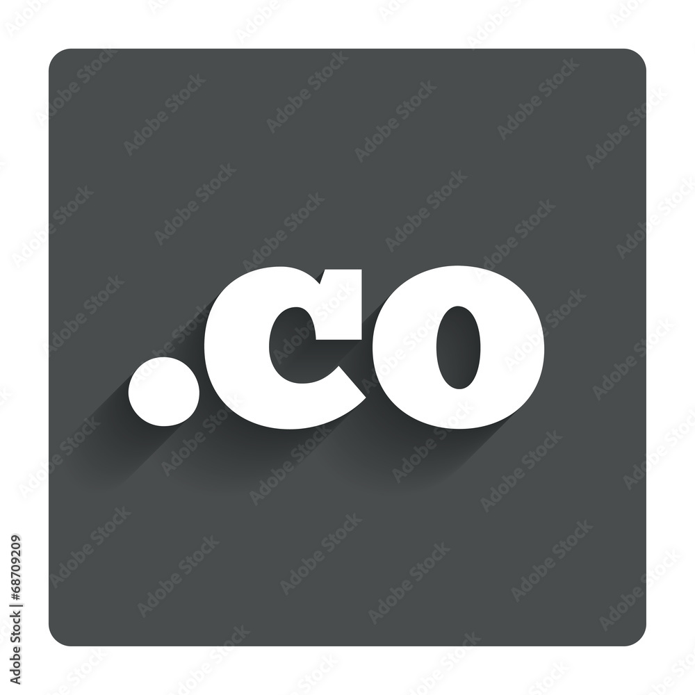 Domain CO sign icon. Top-level internet domain Domain CO sign icon. Top-level internet domain
