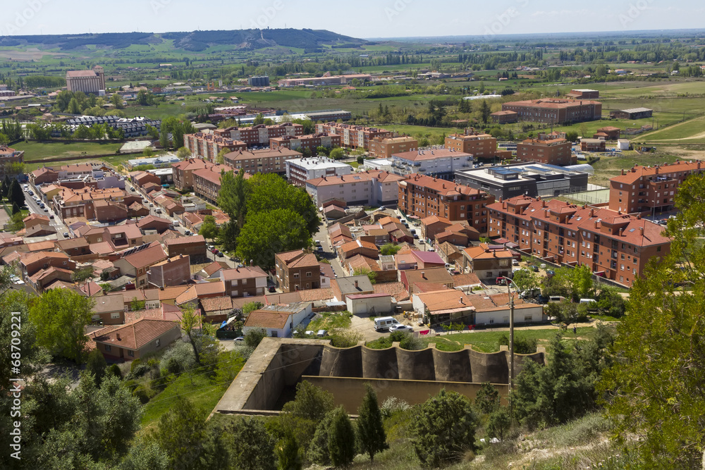 General panoramic view of the town of Palencia, Spain