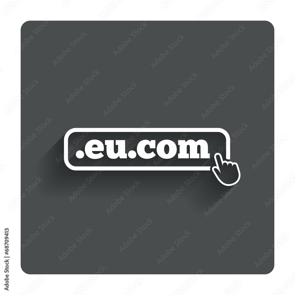 Domain EU.COM sign icon. Internet subdomain Domain EU.COM sign icon. Internet subdomain