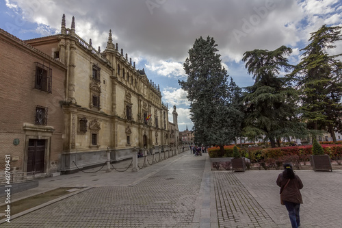 streets and old buildings of the town of Alcala de Henares, Spai