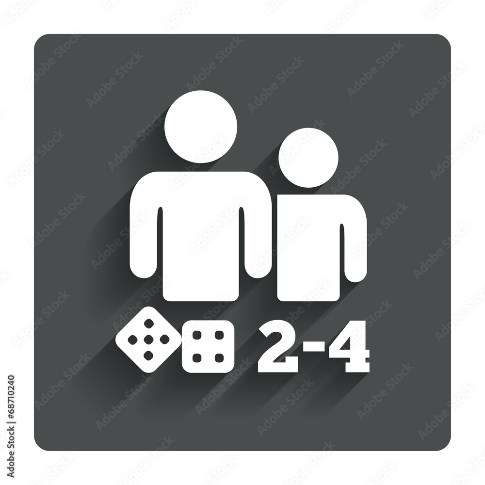 Board games sign icon 2-4 players symbol Vector Image