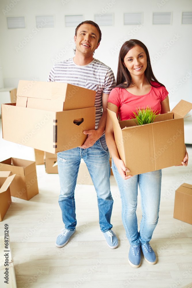 Couple with packages Couple with packages