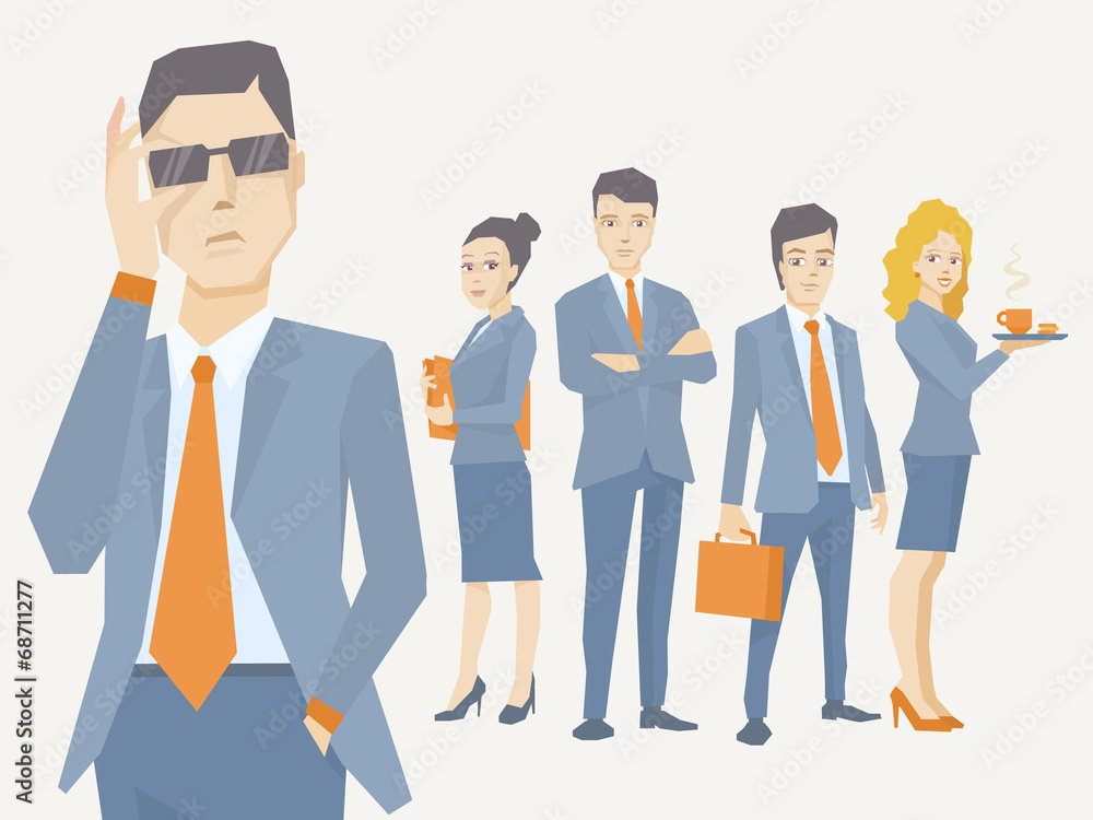 Vector illustration of a portrait of analyst man in a jacket han Vector illustration of a portrait of analyst man in a jacket han