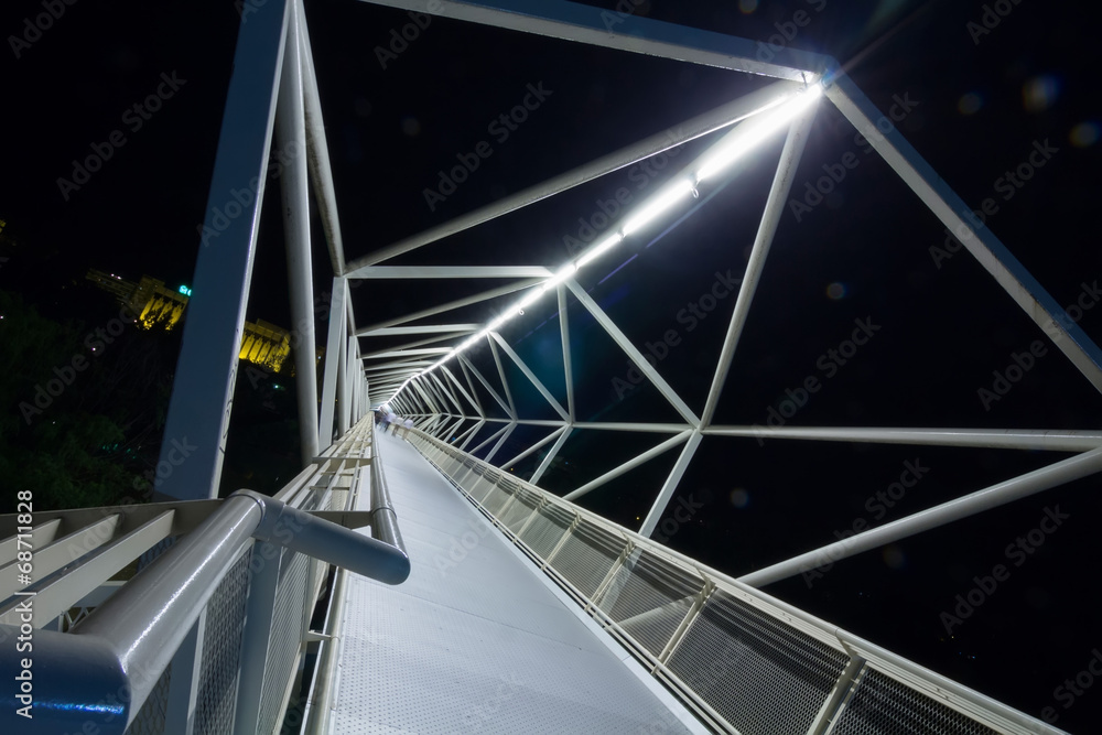 Naklejka premium details abstract bridge pedestrian walkway of Moneo, modern stru