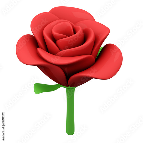 Red rose flower, 3d illustration