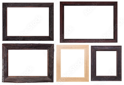Wood frame isolated on white
