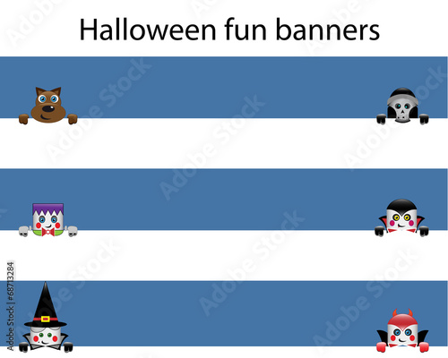 Halloween banners with monsters