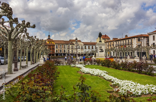 Famous Plaza de Cervantes in Alcala de Henares, Spain