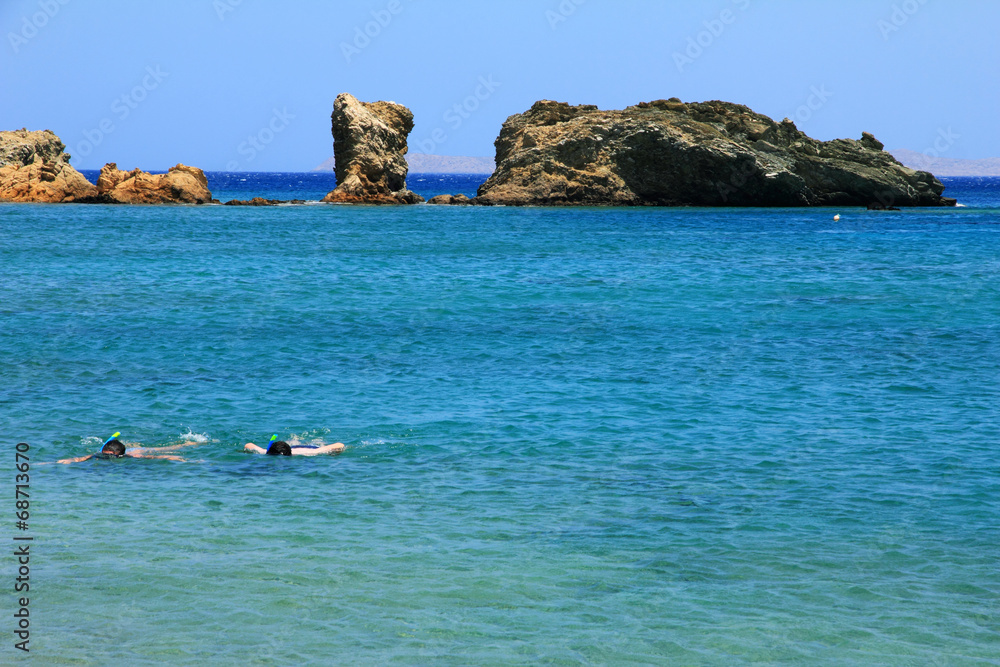 snorkeling in Greece, Creta.