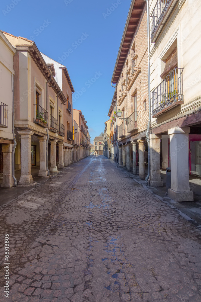 Cobbled streets of the old town of Alcala de Henares, Spain