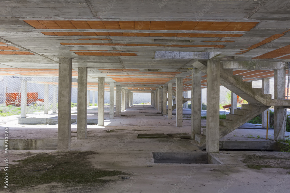 brick foundation and construction of a building brick foundation and construction of a building