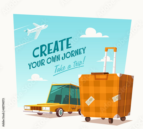 Create your own journey. Vector illustration.