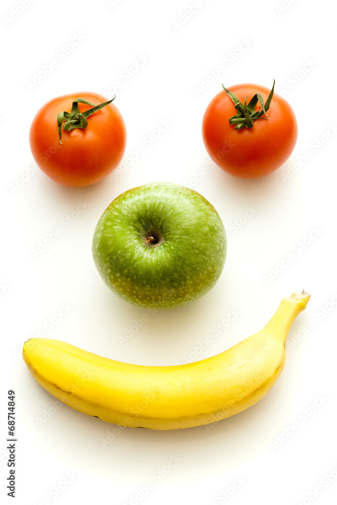 Fototapeta premium Happy face with fruits