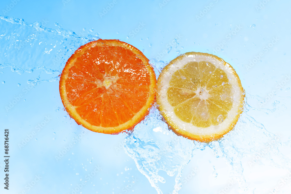slices of orange and lemon slices of orange and lemon