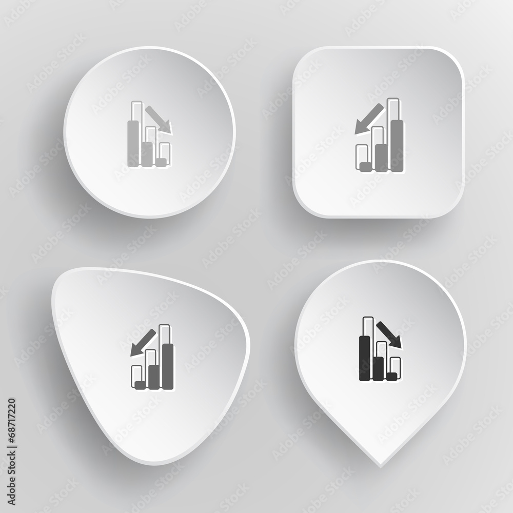 Graph degress. White flat vector buttons on gray background. Graph degress. White flat vector buttons on gray background.