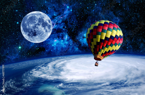 Balloon Earth Moon Space