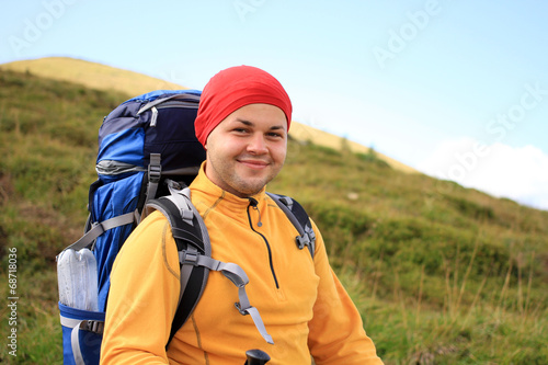 Summer hiking in the mountains.