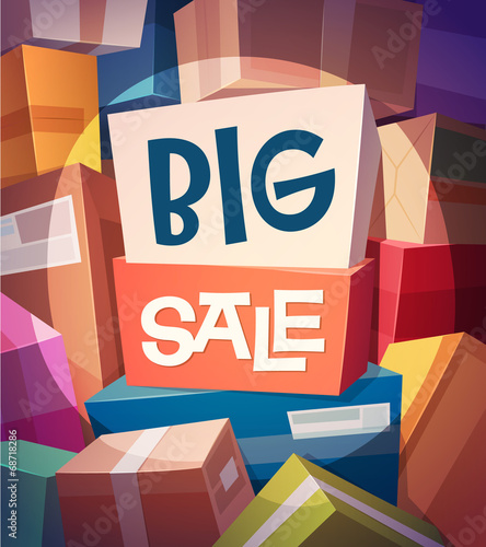 Big sale card \ poster design. Vector illustration.
