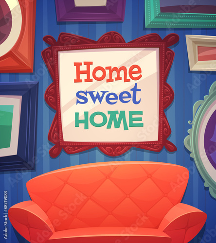 Sweet home card \ poster design. Vector illustration.