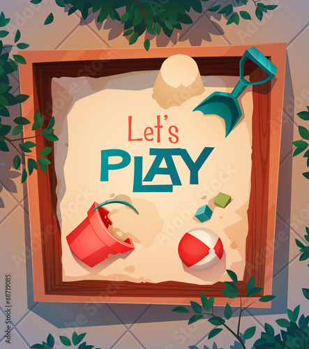 Playground card \ poster design. Vector illustration.