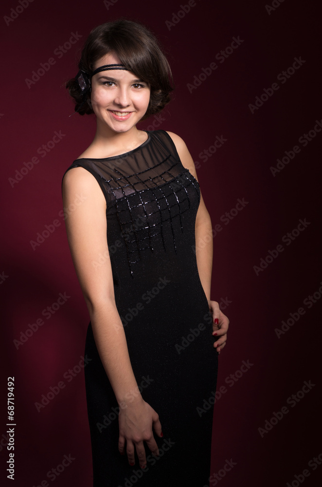 Portait beautiful young woman. Model smiling Portait beautiful young woman. Model smiling