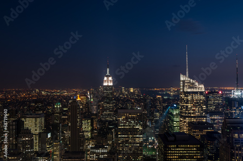 Night view of Manhattan.