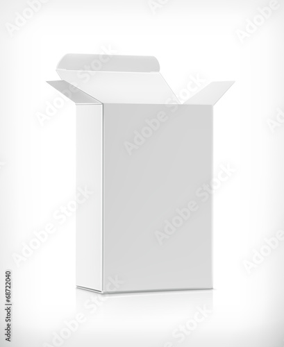 White carton box, vector illustration