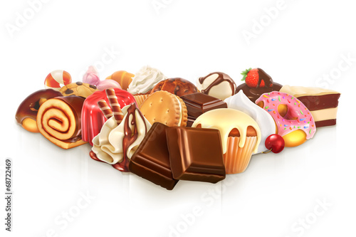 Chocolate, confectionery vector illustration