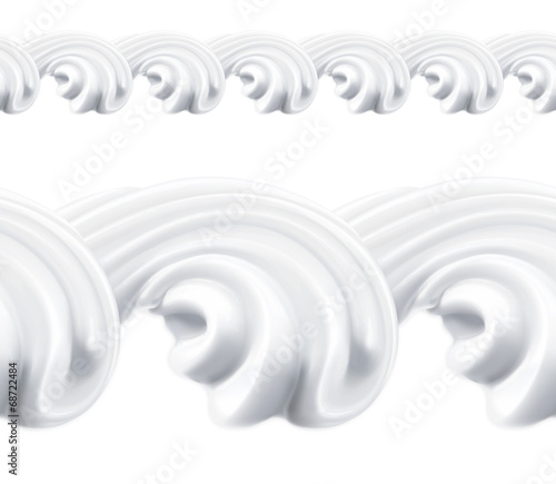 Whipped cream, vector seamless pattern