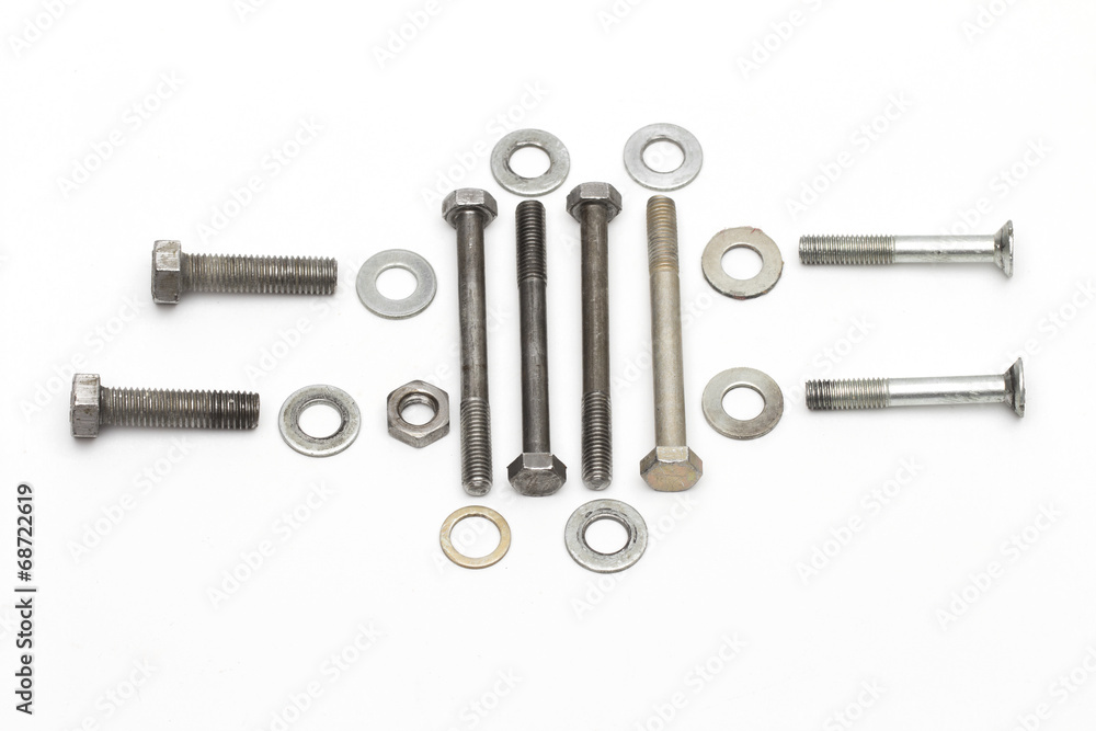 fasteners on the white background fasteners on the white background
