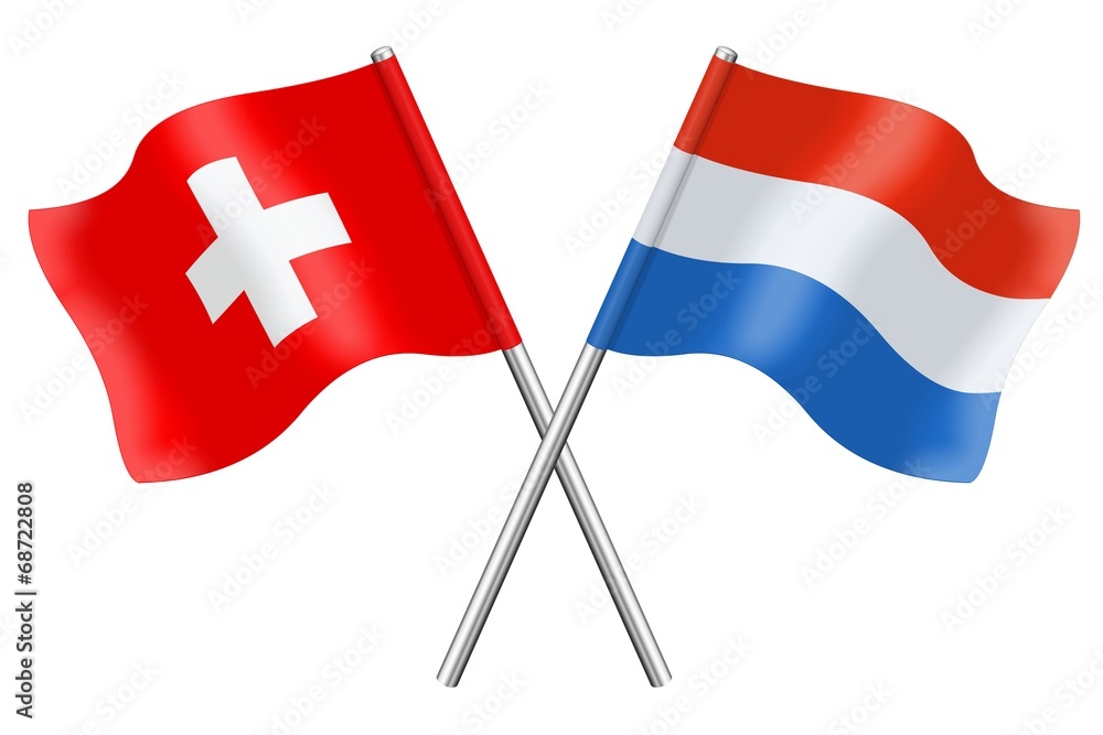 Flags: Switzerland and Luxembourg