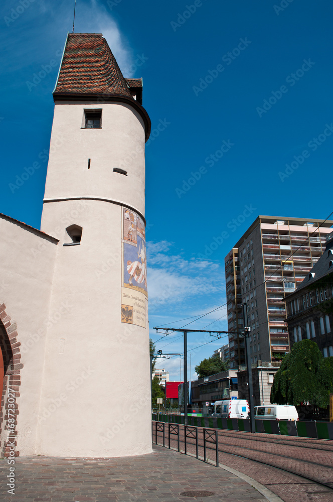 Fototapeta premium medieval Bollwerk tower in Mulhouse - Alsace - France