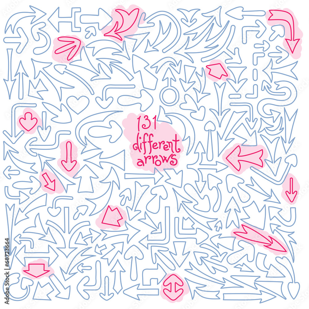 Set 131 different arrows. Design elements. Set 131 different arrows. Design elements.