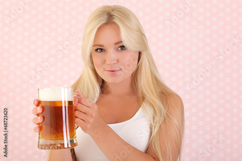 woman with beer