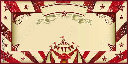 Red vintage circus invitation