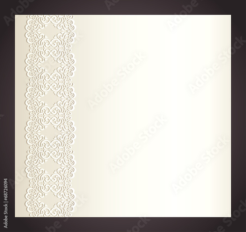 Luxury creamy invitation with imitation of lace