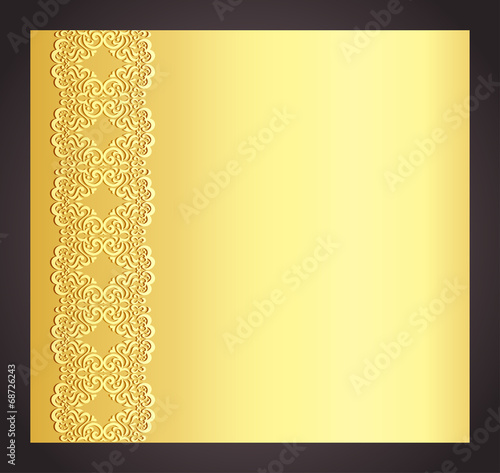 Luxury golden invitation with imitation of lace