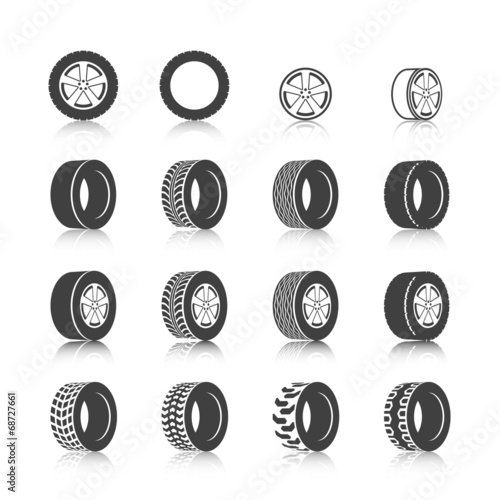 Tire icon set