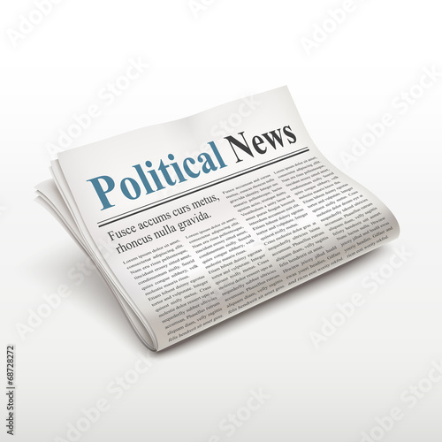 political news words on newspaper