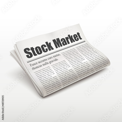 stock market words on newspaper
