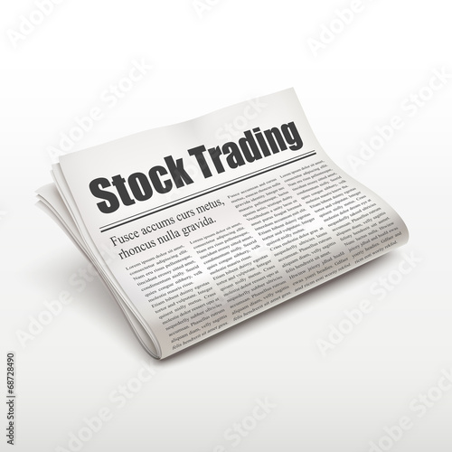 stock trading words on newspaper