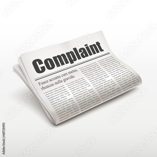 complaint word on newspaper