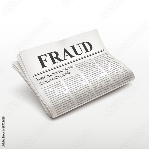 fraud words on newspaper