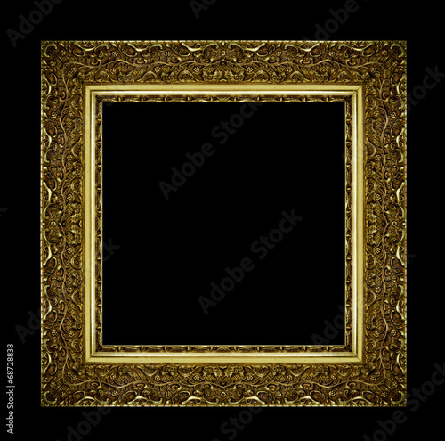 Goldener Bilderrahmen vor Schwarz