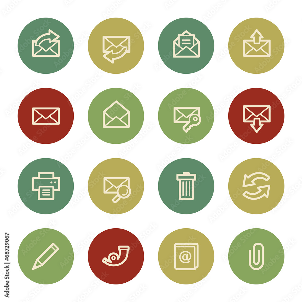Fototapeta premium Email web icons, vintage color