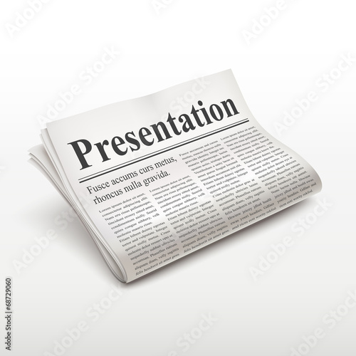 presentation words on newspaper