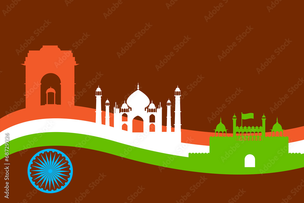 India background with Monument and Building