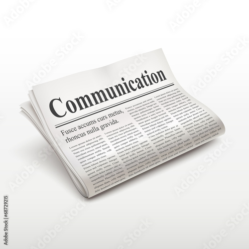 communication word on newspaper