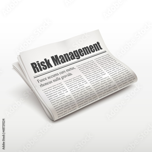 risk management words on newspaper