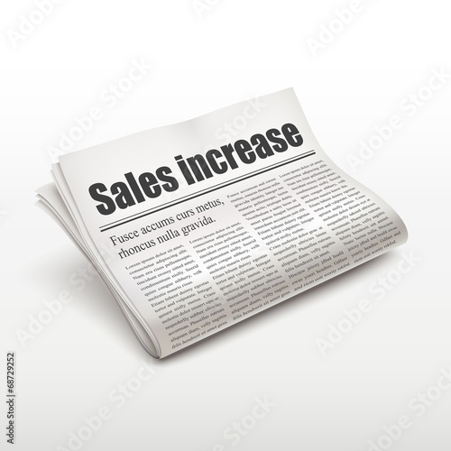 sales increase words on newspaper